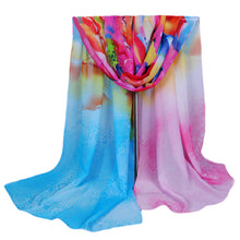 women scarf floral print long thin shawl vintage pashmina women wrap chiffon scarves TIML66
