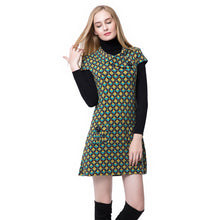 Women Dress Contrast Shawl Collar Button Pockets Short Sleeve Mini Plaid Dress Ladies Elegant Dresses Green TIML66 TIML66