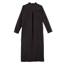 women shirt dress turn down collar long sleeve buttons pockets casual loose dress ol office dress one piece TIML66