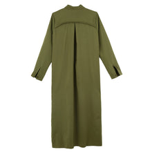 women shirt dress turn down collar long sleeve buttons pockets casual loose dress ol office dress one piece TIML66