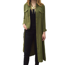 women shirt dress turn down collar long sleeve buttons pockets casual loose dress ol office dress one piece TIML66