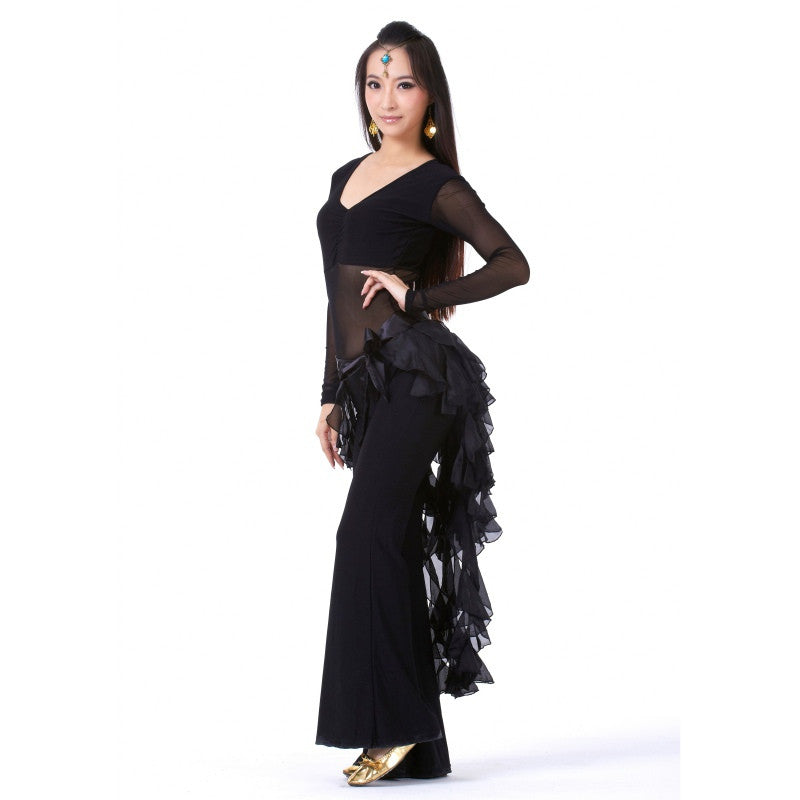 New Belly Dance Costume Tassel Wrap Belt Chain Skirts Chiffon Hip Scarf Tribal Waves TIML66