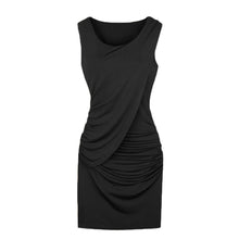 Celebrity Sexy Women Dress Overlay Ruffles O Neck Sleeveless Bodycon Mini Dress Black Khaki Blue TIML66 TIML66