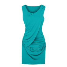 Celebrity Sexy Women Dress Overlay Ruffles O Neck Sleeveless Bodycon Mini Dress Black Khaki Blue TIML66 TIML66