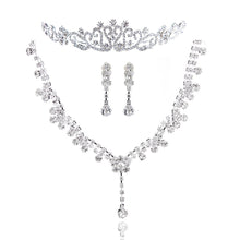 design alloy rhinestones elegant brides jewelry set including earrings necklace tiara wedding jewelry TIML66