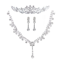 design alloy rhinestones elegant brides jewelry set including earrings necklace tiara wedding jewelry TIML66