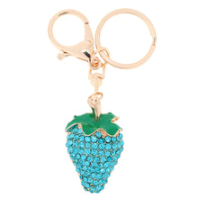 Design Shinning Rhinestone Strawberry Pendant Key Ring Key Chain Hollow Alloy Keychain Jewelry TIML66 TIML66