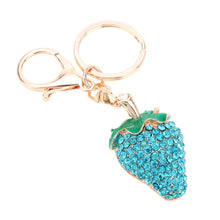 Design Shinning Rhinestone Strawberry Pendant Key Ring Key Chain Hollow Alloy Keychain Jewelry TIML66 TIML66