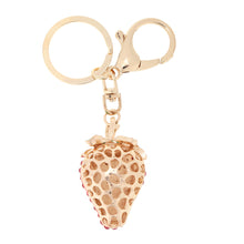 Design Shinning Rhinestone Strawberry Pendant Key Ring Key Chain Hollow Alloy Keychain Jewelry TIML66 TIML66