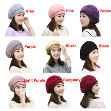 Design Women Faux Rabbit Fur Beanie With Flower Crochet Warm And Cute Princess Rabbit Hat Knitted Beret Warm Cap  TIML66 TIML66