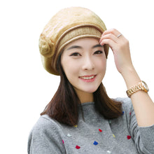 Design Women Faux Rabbit Fur Beanie With Flower Crochet Warm And Cute Princess Rabbit Hat Knitted Beret Warm Cap  TIML66 TIML66