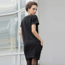 European Side Pockets Casual Dress High Street O Neck Short Sleeve Loose Dress Vestidos TIML66 TIML66