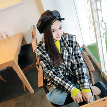 hats for women beret hat pu leathercasualcolorcap ladies beret cap beanie hat black red camel TIML66