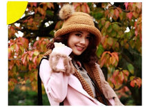 Cute Sweet Hat Twin Bobbles Knitted Warm Cap Beige Hats For Hats TIML66 TIML66