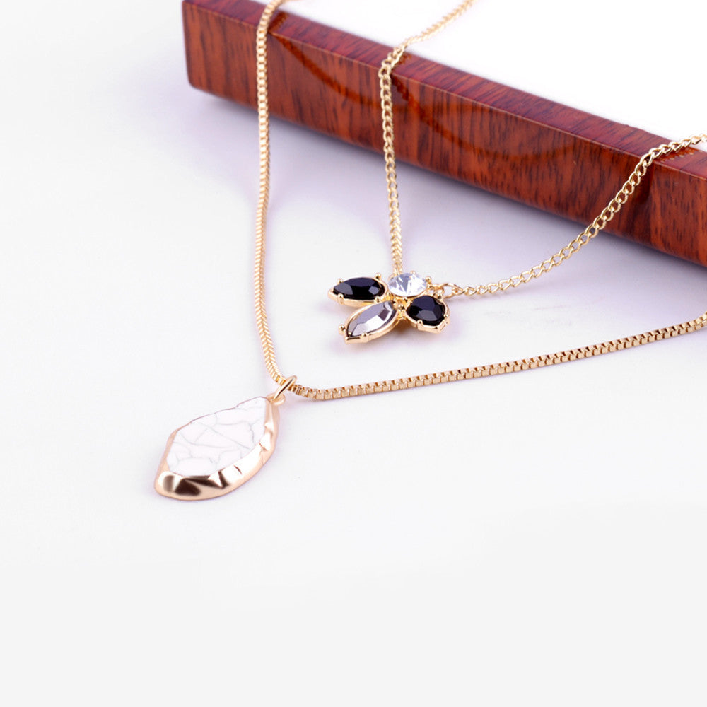 multilayer gold plated statement necklace choker pendant jewelry for women gift girls TIML66
