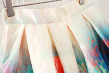 lady skirts womens retro midi skirt floral print vintage skirt high waist a line zipper lined elegant skirt blue TIML66