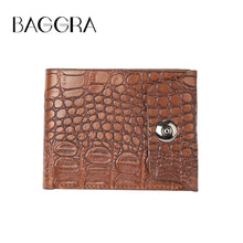 Men Wallets PU Leather Crocodile Emboss Purse With ID Credit Card Holder BlackCoffee Invisible Fastenings Carteira TIML66 TIML66