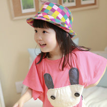 Multicolors Plaid Boy Girl Jazz Hat Striped Topper Cool Fedora Curly Brim Baby Kids Cap  TIML66 TIML66