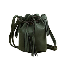 PU Leather Women Shoulder Bag Mini Drawstring Tassels Button Bucket Bag Adjustable Vintage Casual Crossbody Bag TIML66 TIML66