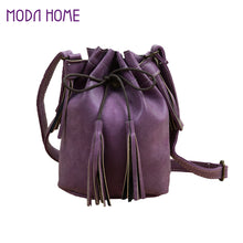 PU Leather Women Shoulder Bag Mini Drawstring Tassels Button Bucket Bag Adjustable Vintage Casual Crossbody Bag TIML66 TIML66