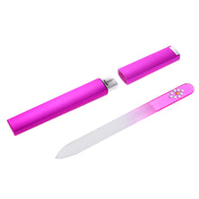Professional Crystal Glass Nail File With Barrelled Box Polishing Tool TIML66 TIML66