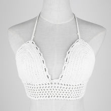 sexy women crochet crop top cropped vintage hollow out backless haltercrochet top camisole black white TIML66