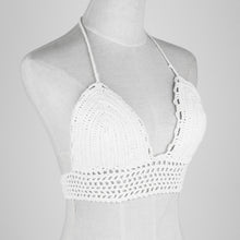 sexy women crochet crop top cropped vintage hollow out backless haltercrochet top camisole black white TIML66