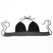 sexy women crochet crop top cropped vintage hollow out backless haltercrochet top camisole black white TIML66