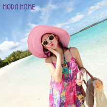 hats for women floppy hat wide brim bow ornament sun hat foldable beach cap women TIML66