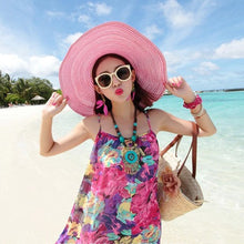 hats for women floppy hat wide brim bow ornament sun hat foldable beach cap women TIML66