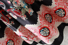 Skirts Womens Midi Skirt Retro Floral Print High Waist A Line Back Zipper Lined Elegant Skirt Black TIML66 TIML66