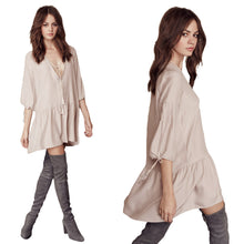 Women Dress Deep V Neck 34 Lantern Sleeve Casual Dress Vintage Tassel Woman Boho Dress Vestidos TIML66 TIML66