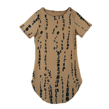 Women Dress Sexy Mini Dress Clubwear Contrast Print Curved Hem Short Sleeve Slim Fit Casual Dress TIML66 TIML66