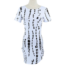 Women Dress Sexy Mini Dress Clubwear Contrast Print Curved Hem Short Sleeve Slim Fit Casual Dress TIML66 TIML66