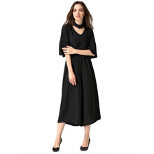 women jumpsuit v neck choker half flare sleeves chiffon rompers pockets elastic waist loose playsuit black grey blue TIML66