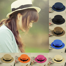 Women Lady Fedora Hat Trilby Bowknot Straw fedora Panama Beach Women Hat feminino  TIML66 TIML66