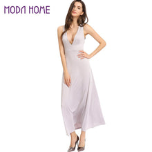 women long maxi dress spaghetti strap sleeveless hollow out backless party dress casual sundress grey TIML66