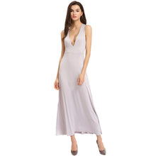 women long maxi dress spaghetti strap sleeveless hollow out backless party dress casual sundress grey TIML66