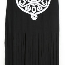 women maxi dress geometry print tassel casual dresses sleeveless long tank dress sundress black TIML66