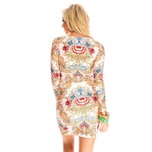 women sexy bodycon dress floral print o neck long sleeve pencil dress bandage dress clubwear yellow TIML66