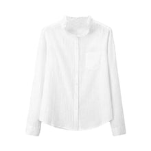 women shirt turn down neck stand collar long sleeve button formal casual blouse ol ladies office women tops blusas TIML66