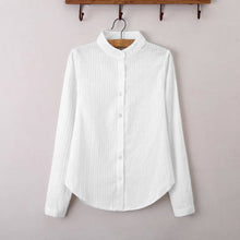 women shirt turn down neck stand collar long sleeve button formal casual blouse ol ladies office women tops blusas TIML66
