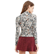 Women T-Shirt Floral Print Long Sleeve Slim OL Casual Pullover Elegant Women Tops Tees Blusas T Shirt Grey TIML66 TIML66