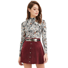 Women T-Shirt Floral Print Long Sleeve Slim OL Casual Pullover Elegant Women Tops Tees Blusas T Shirt Grey TIML66 TIML66