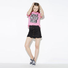 Women T-shirt Contrast Letters Print Round Neck Long T Shirt Women Short Sleeve Loose Fit Casual Tops Pink TIML66 TIML66