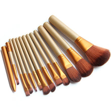 gold 12pcs make up brushes set foundation face eye powder blusher pro pinceaux cosmetics makeup brush maquiagem TIML66