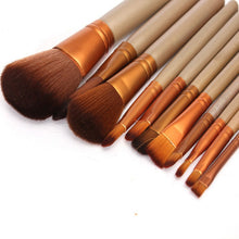 gold 12pcs make up brushes set foundation face eye powder blusher pro pinceaux cosmetics makeup brush maquiagem TIML66