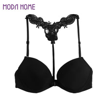 Sexy Womens Push Up Bra Crochet Back 34 Cup Padded Underwire Front Closure Seamless Bras BlackBeigeRed Soutien Gorge TIML66 TIML66