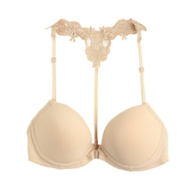 Sexy Womens Push Up Bra Crochet Back 34 Cup Padded Underwire Front Closure Seamless Bras BlackBeigeRed Soutien Gorge TIML66 TIML66