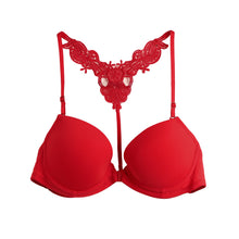 Sexy Womens Push Up Bra Crochet Back 34 Cup Padded Underwire Front Closure Seamless Bras BlackBeigeRed Soutien Gorge TIML66 TIML66